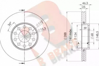 R BRAKE 78rbd21068 -  Тормозной диск